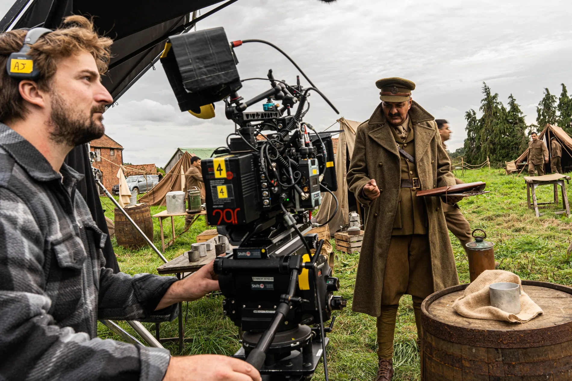 Cinema camera at work on an outdoor period production